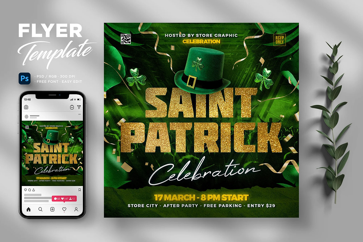 Saint Patricks Day Flyer Template, a Flyer Template by Hubzway