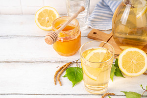 Cold birch tea, birch sap lemonade, a Food & Drink Photo by Rimma