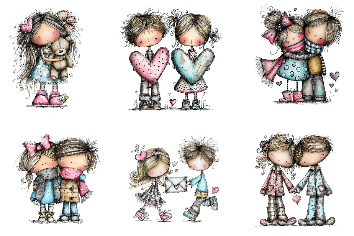 Dreamy Sweetheart Valentine Clipart, an Illustration by CreationArt (Photo 4 of 5)