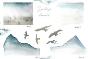 Watercolor fir trees and mountains, an Illustration by marie dricot (Thumbnail 10 of 11)