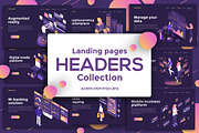 Landing page templates, dark theme, a Templates & Theme by Creative Graphics (Thumbnail 1 of 12)