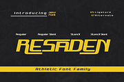 RESADEN | Athletic Font, a Font by twinstd (Thumbnail 1 of 15)