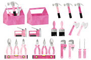 Pink Hand Tools Clipart, an Object Illustration by SugarPickle Clip Art (Thumbnail 2 of 3)