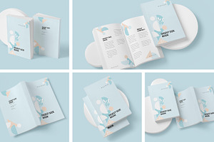 5 Digest Size Book Mockups