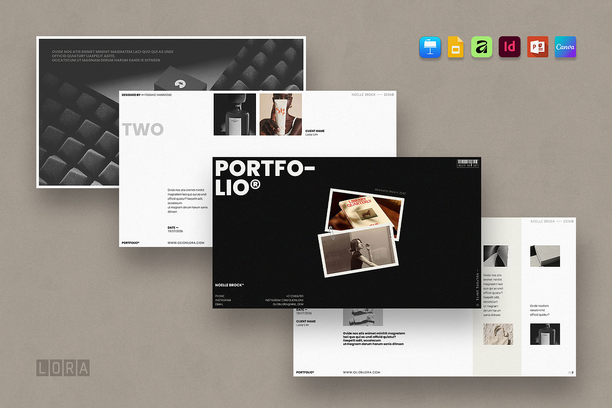 Minimal Portfolio Presentation, a Presentation Template by Olion Lora (Photo 1 of 9)