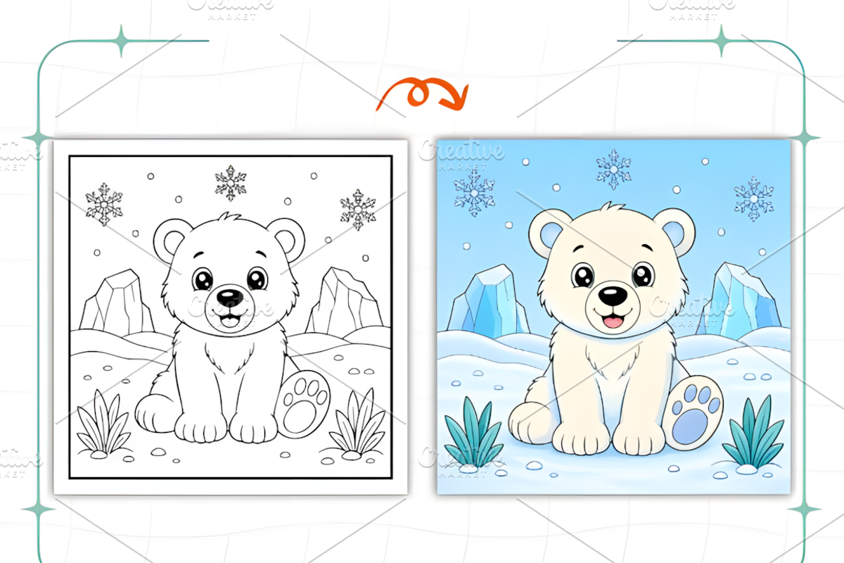 Arctic Animals Coloring Book, an Animal Illustration by Coco Bloom (Photo 6 of 7)