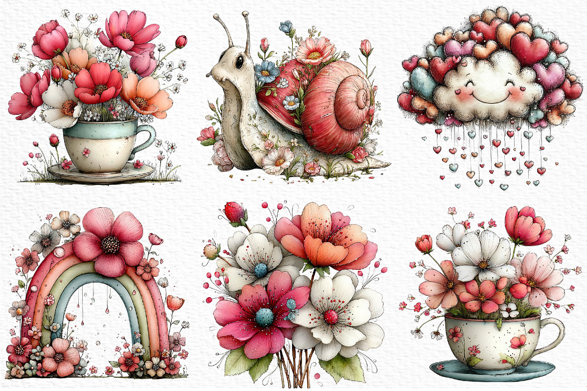 Whmisy Hello Spring Clipart Png, an Illustration by Craft Nest (Photo 3 of 11)
