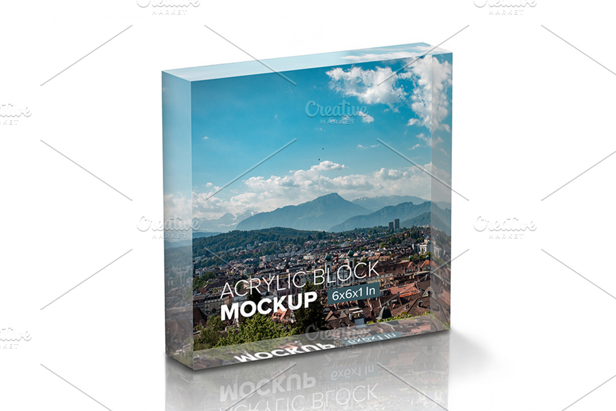 Square Acrylic Block Mockup, a Merchandise Mockup by Mockups by Carlos Viloria (Photo 2 of 5)