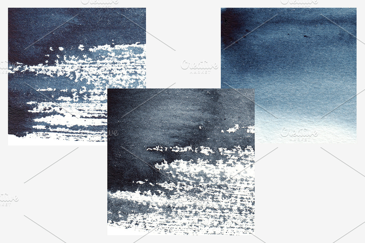 7 Watercolor Indigo Backgrounds, a Texture Graphic by separisa (Photo 2 of 5)