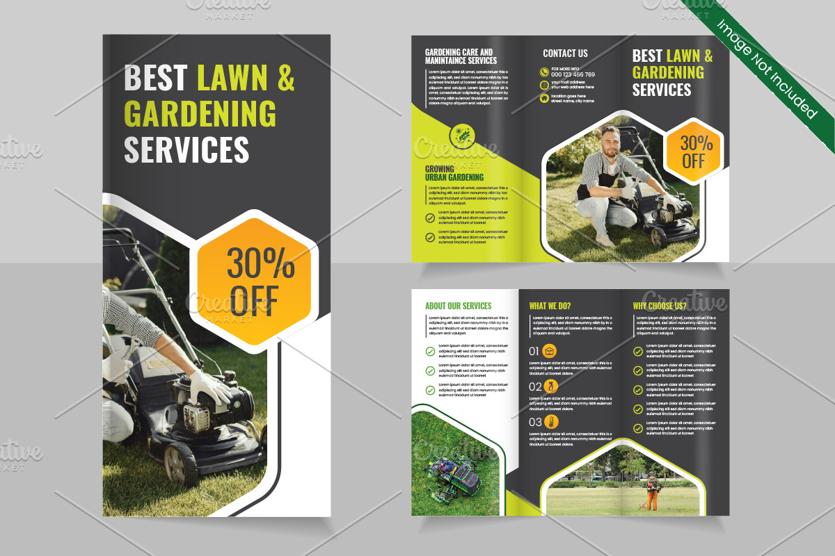 Garden Service Trifold Brochure, a Brochure Template by Tanuart