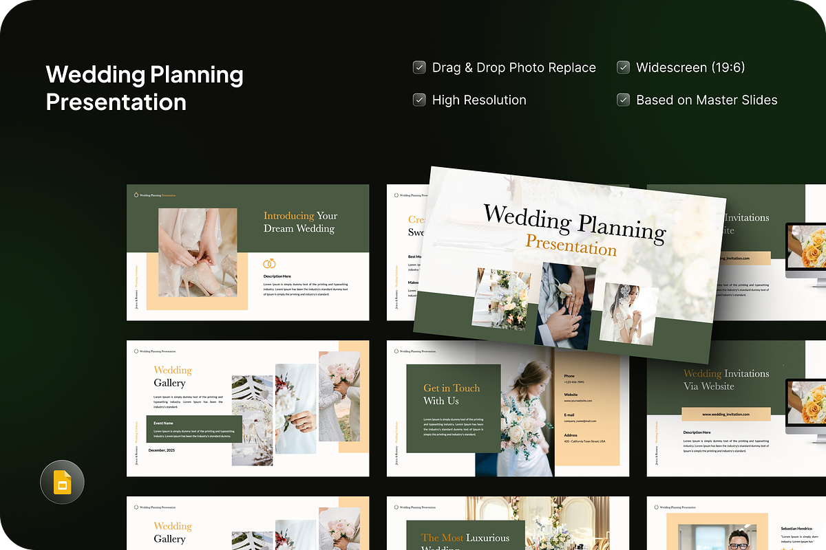 Wedding Planning Google Slide, a Presentation Template by SquidPixey (Photo 1 of 7)