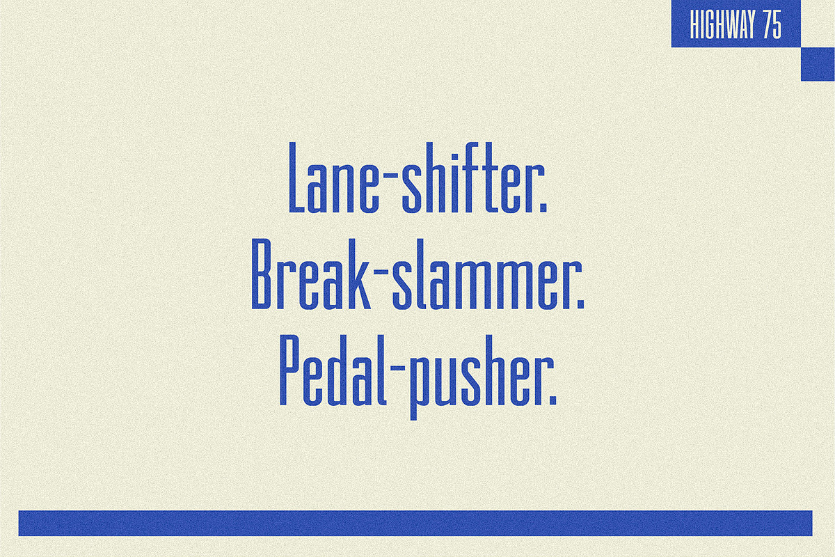 Highway 75 - Condensed Sans-Serif, a Sans Serif Font by Lateral Design (Photo 10 of 16)