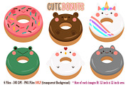 Cute Donuts Digital Clipart, an Object Illustration by Cozy Cat Design (Thumbnail 1 of 3)