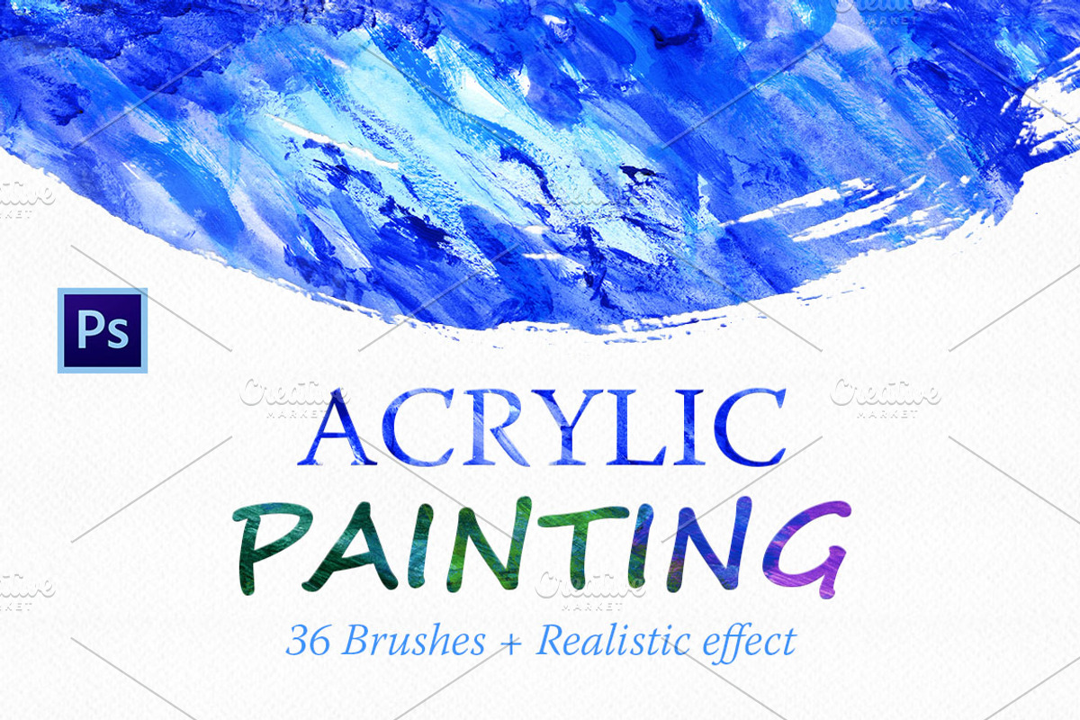 Acrylic Brushes for Photoshop, a Brush Add-On by Sunny Design (Photo 1 of 5)