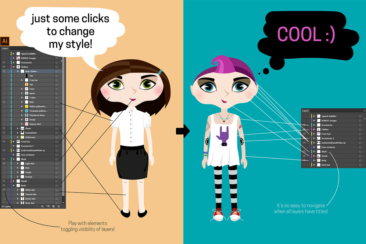 The Cute Girl Creator, a Decorative Illustration by Satika (Photo 11 of 13)