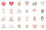 Valentines Day Clipart Vintage Eleme, an Illustration by Sublimation Artist (Thumbnail 2 of 6)