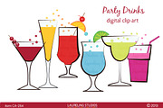 Party drinks clip art, a Food Illustration by Laureling Studios (Thumbnail 1 of 2)