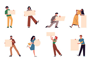 People hold blank advertising, a Person Illustration by YummyBuum