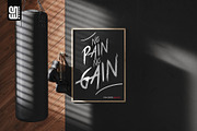 Wood Poster Frame In Gym Mockup, an Advertising Mockup by SD Mockup (Thumbnail 2 of 3)