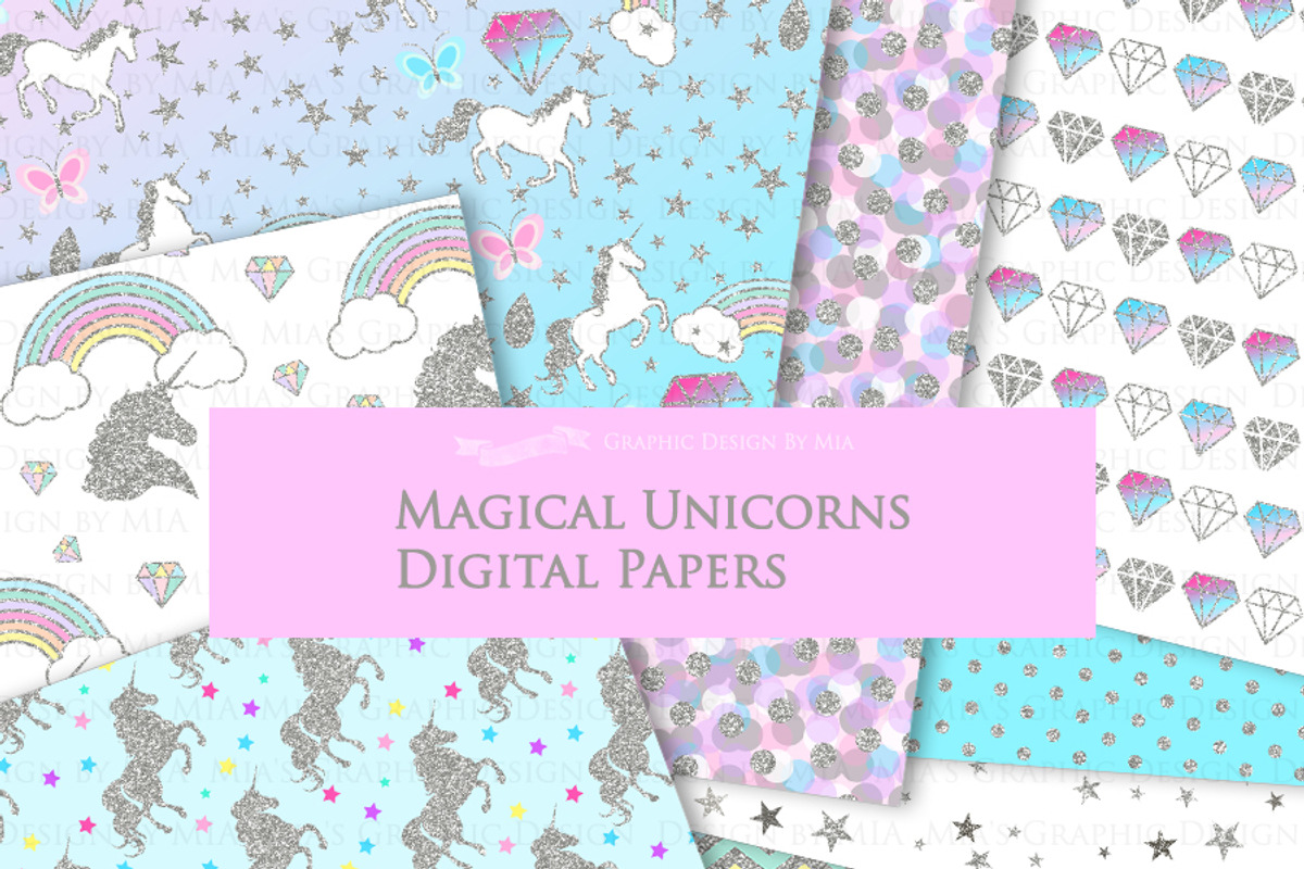 Magical Unicorns, Einhorn, Silver, an Illustration by Mia's Graphic Design (Photo 10 of 10)