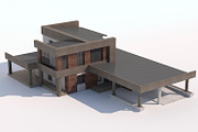 Modern country house, an Architecture 3D Model by profdesign (Thumbnail 2 of 10)