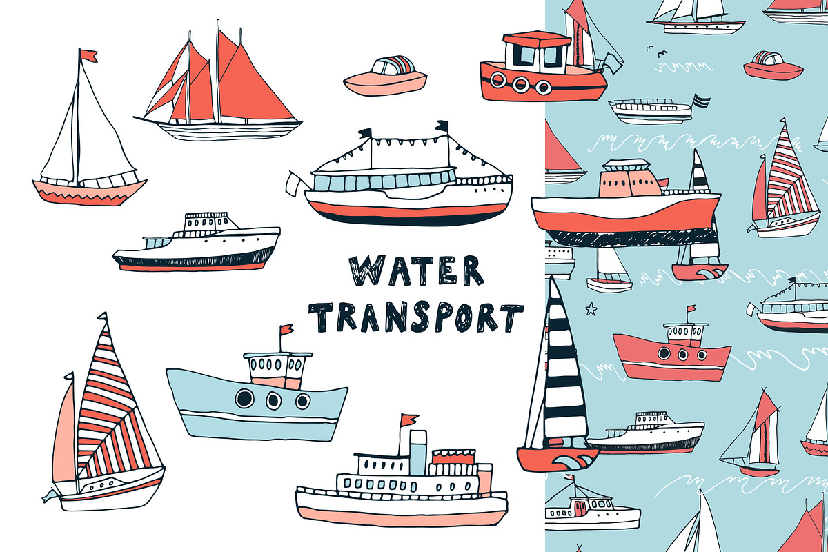 Water Transport, a Pattern Graphic by GooseFrol (Photo 1 of 10)