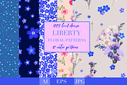 Liberty Floral Seamless Patterns, a Pattern Graphic by FleurArt (Thumbnail 1 of 6)