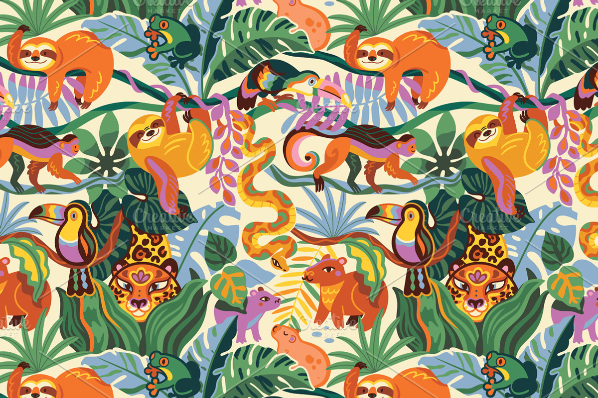 WILD JUNGLE, a Pattern Graphic by PenguinHouse (Photo 4 of 9)