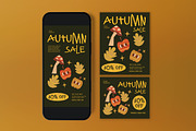 Green Quirky Autumn Sale Flyer Set, a Flyer Template by graphicook (Thumbnail 3 of 3)