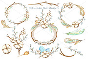 Watercolor cotton boho set, a Texture Illustration by artdreamer (Thumbnail 2 of 3)