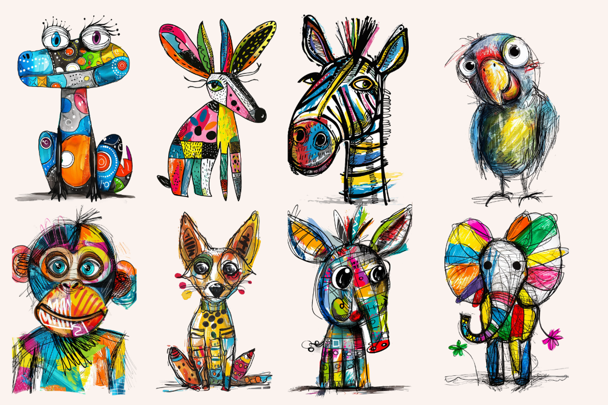Doodle Cartoon African Animals, an Animal Illustration by PrintHaven Designs (Photo 6 of 10)