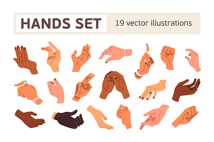 Hands of diverse people set, a Person Illustration by Good Studio
