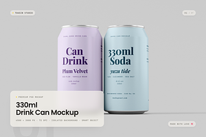 330ml Drink Can Mockup, a Packaging Mockup by Toasin Studio