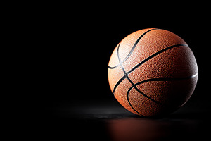 Basketball on a dark background with, a Sports & Recreation Photo by MistyDay