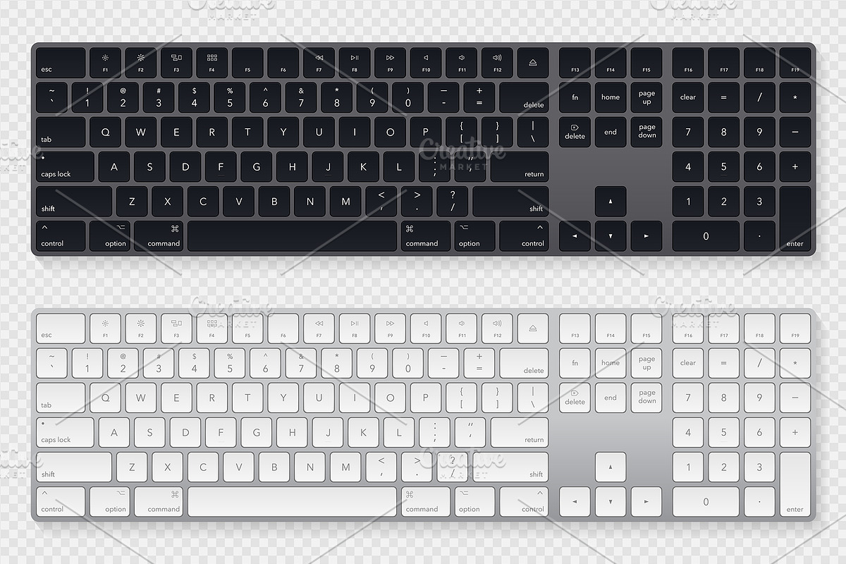 Modern laptop bluetooth keyboards, an Object Graphic by PhotoVector