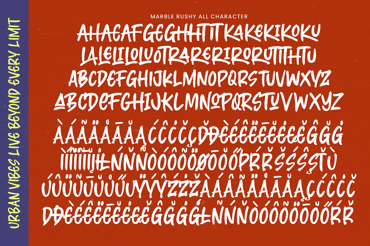 Marble Rushy Allcaps Brush Typeface, a Script Font by Letterena Studios Script (Photo 14 of 15)
