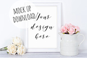 White Frame Mockup Styled Scene, a Print Template by Pixomize (Thumbnail 1 of 2)