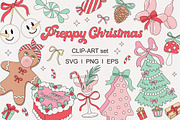 Preppy Coquette Christmas clip-arts, a Seasonal Illustration by @olga.angelloz (Thumbnail 1 of 2)