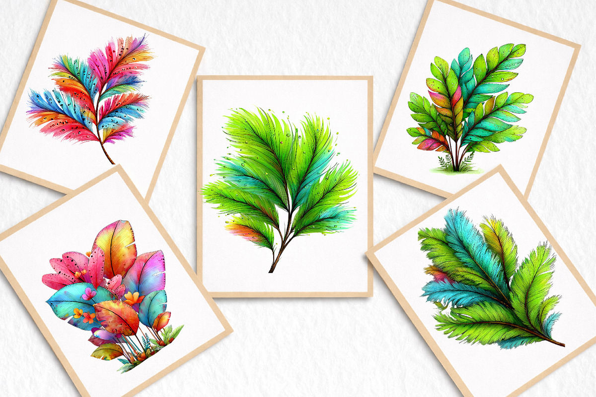 Watercolor Tropical Leaves, Summer, an Illustration by DreamArtGraphic (Photo 7 of 8)