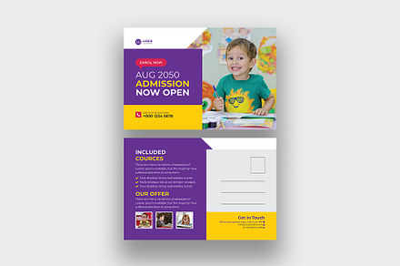 School admission postcard, a Card Template by Shahjahangdb1