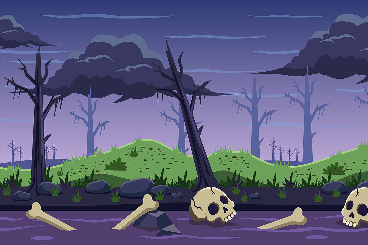 Spooky Dead Forest Game Background, a Decorative Illustration by Vowx Studios (Photo 2 of 3)
