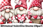 Whimsical Valentine Gnome Clipart, an Illustration by Design Market (Thumbnail 1 of 5)