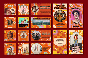 570 Retro Templates Canva Editable