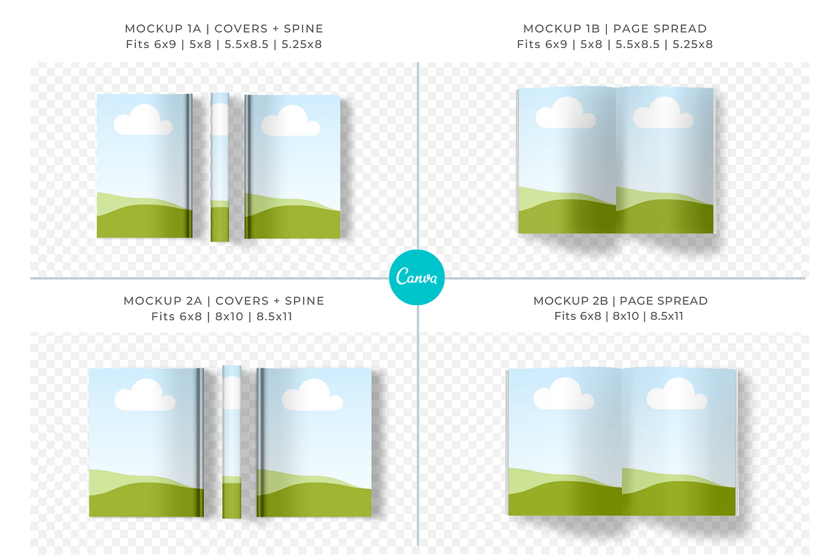 KDP Book Mockups for Canva, a Books & Magazine Mockup by Mockup Scene (Photo 4 of 18)