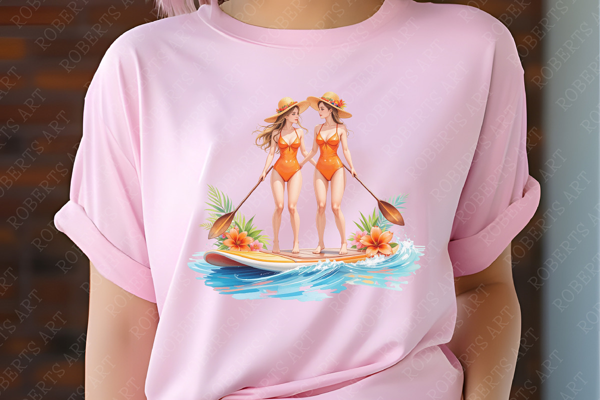 Orange Summer Friends Watercolor Png, an Illustration by RobertsArt (Photo 5 of 8)