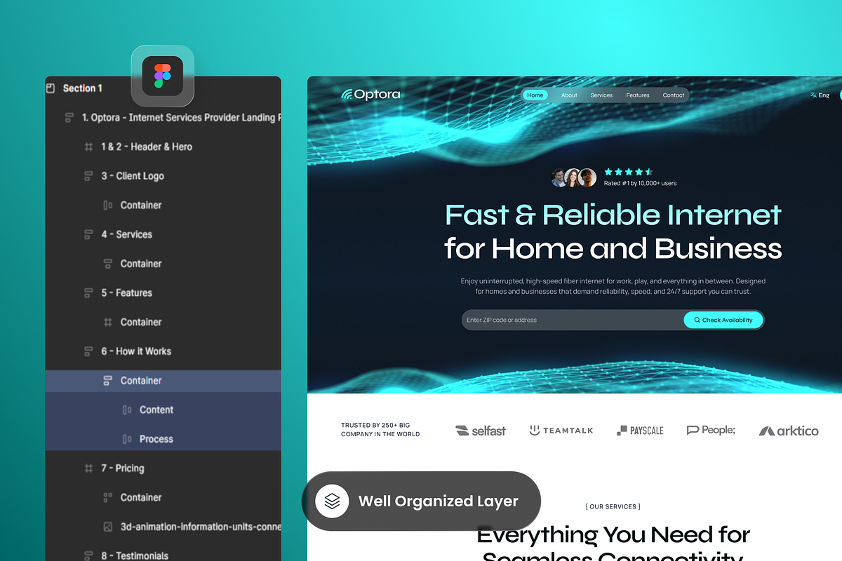 Optora - Internet Services Provider, a Landing Page Template by SLAB! Design (Photo 2 of 4)