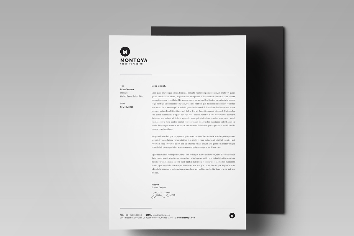 Montoya Corporate Identity, a Stationery Template by ThemeDevisers (Photo 3 of 6)