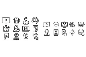Collection of educational icons, a School & Education Photo by ZinetroN