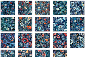 Watercolor Seamless Patterns Poppies