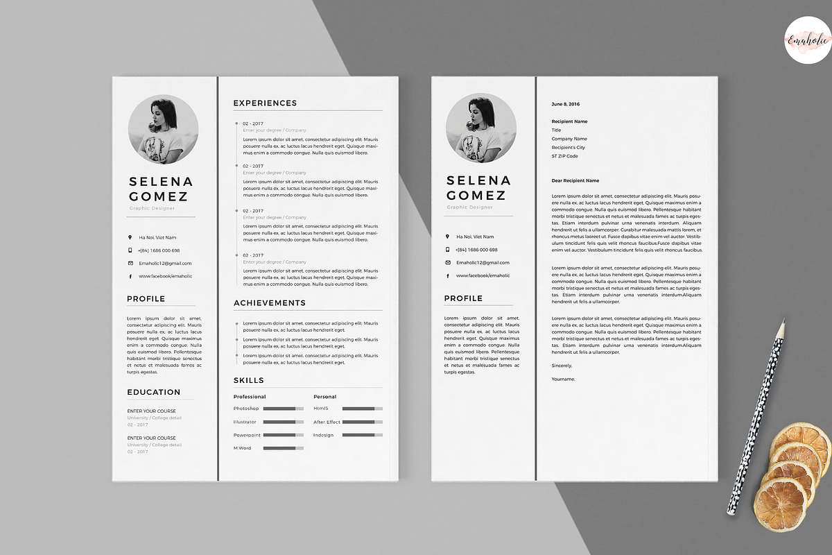 Modern Cv template, a Resume Template by Emaholic Template (Photo 3 of 5)
